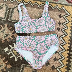 Floral Kids Swim Set - Pink and Green